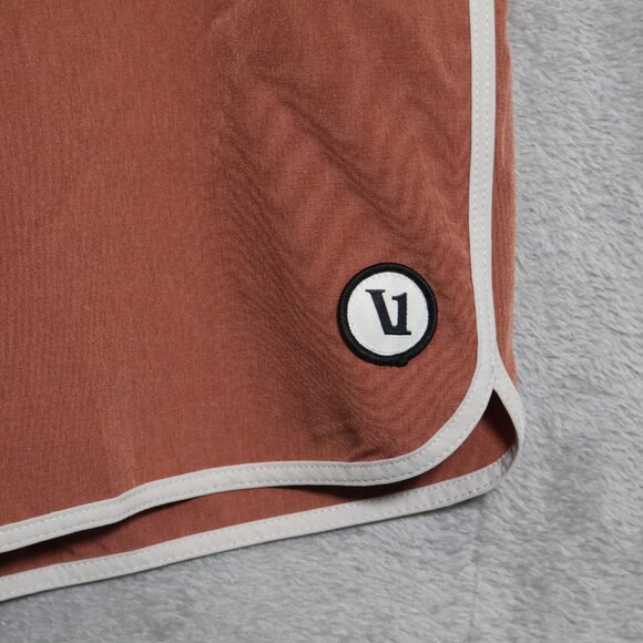 Vuori Cruise Board Shorts Mens Size 36 Red Two Tone Swim Trunks Surf Beach - Picture 2 of 11